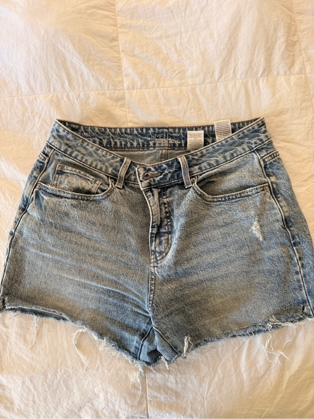 Denim Cutoff Shorts - Light Blue